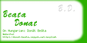 beata donat business card