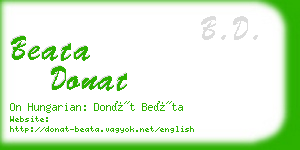 beata donat business card